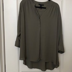 Olive green flows top